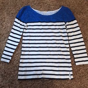 blue & navy striped color-block Jcrew shirt